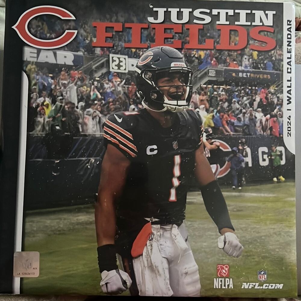 Chicago Bears Justin Fields 2024 wall calendar NEW